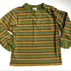 Gymboree Striped Long Sleeve Top Green 3T